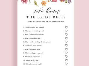 Best Deals! Wildflower Who Knows The Bride Best Bridal Game