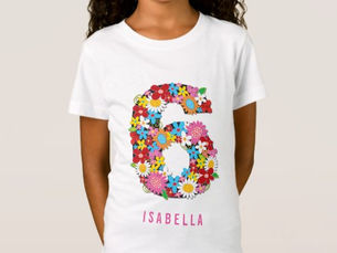 Best Deals! Spring Flowers Garden Six Girl 6th Birthday Party T-Shirt