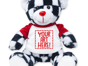 Top 10! Adorable Nascar Checkered 9" Stuffed Teddy Bear