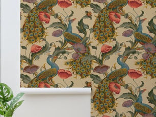 Hot Deals! Vintage Art Nouveau 1890 The Peacock Pattern Wallpaper
