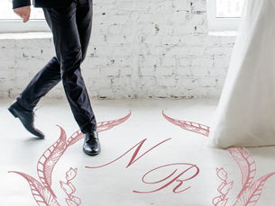 Best Price! Custom Wedding Floor Script Monogram Dusty Rose Floor Decals