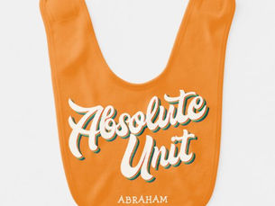Big Deals! Custom Absolute Unit Meme Funny Retro Typography Baby Bib