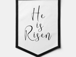 Top 10! Easter Art He Is Risen Quote Bible Verse Pennant