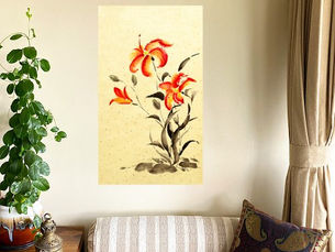 Top 5! Tiger Lily - red Wood Wall Art
