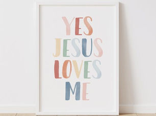 Hot Deals! Yes Jesus Loves Me Rainbow Nursery Decor