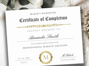 Top 5! Black White Gold Certificate of Completion Award Poster