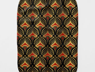 Big Deals! Gold and Red Art Deco Pattern Baby Bib