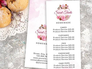 Hot Deals! Sweet Treats Bakery Price Rack Card