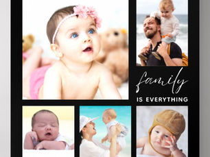 Best Deals! 5 Photo Collage Custom Name Family Quotes Black Acrylic Photo Tile