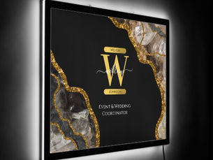Review Black & Gold Agate Geode Glitter Monogram Marble LED Sign