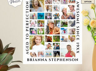 Top 10! Birthday 33 Photo Collage Custom Personalized Poster