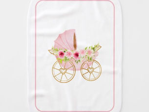 Hot Review! Cute Pink Floral Baby Stroller Baby Burp Cloth