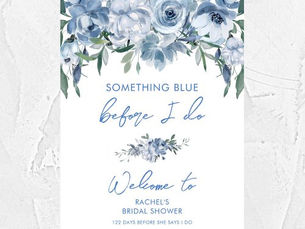 Best Deals! Elegant Dusty Blue Bridal Shower Welcome Sign