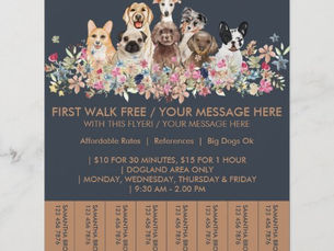 Top 10! Navy Brown Breeds Dog Walker Budget Tickets Flyer