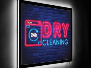 Big Deals! Faux Neon 24 Hour Dry Cleaning Shop Window LED Sign
