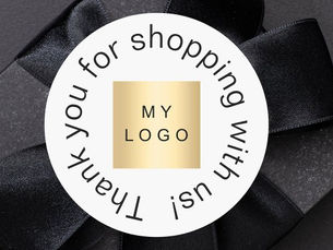 Big Deals! Business logo white simple thank you classic round sticker