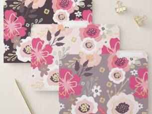 Hot Deals! Abstract Bold Boho Bohemian Chic Floral Patterns File Folder