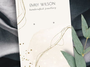 Hot Deals! Abstract Glitter Gold Ivory Stud Earring Display Business Card