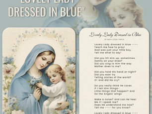 Top 5! Lovely Lady Dressed in Blue Poem Mary and Jesus Business Card