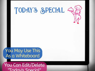 Hot Deals! Today's Special Whiteboard Menu Restaurant Chef LED Sign
