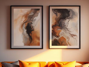 Top 5! Brown Abstract Fluid Marble art Wall Art Sets