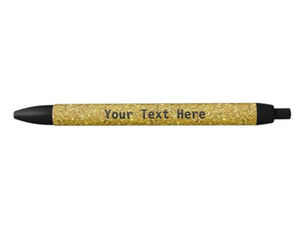 Review Gold glitter pen with personalized custom text