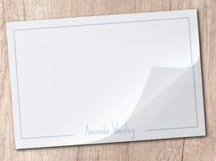 Review Simple Minimalist Light Blue Monogram Full Name Paper Pad