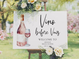 Review Watercolor Vino Before Vows Bridal Shower Welcome Poster
