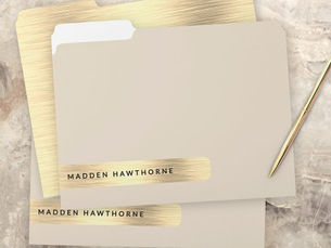 Hot Review! Modern Elegant Simple Faux Gold Brushed Metal File Folder