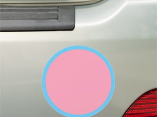 Best Deals! Simple Pink & Sky Blue Border Blank Template Round Car Magnet