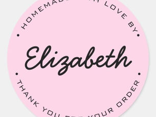 Hot Review! Pink Personalized Homemade with Love Thank you Classic Round Sticker