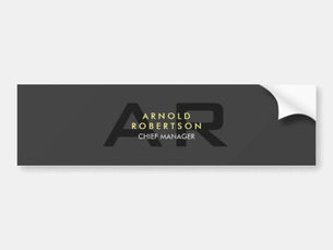 Best Price! Modern Monogram Plain Gray Trendy Business Bumper Sticker