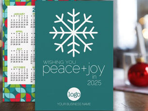 Hot Deals! 2025 Calendar Wishing Peace Joy Business Christmas Holiday Card