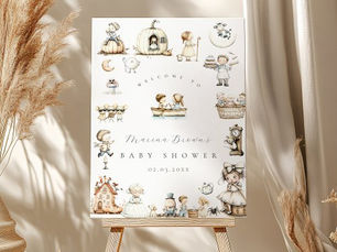 Top 10! Nursery Rhyme Baby Shower Welcome sign