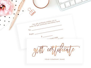 Big Deals! Faux Rose Gold Modern Script | Gift Certificate