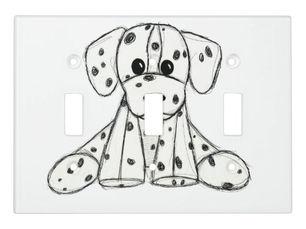 Hot Review! Dalmatian stuffed dog drawing outline simple black light switch cover