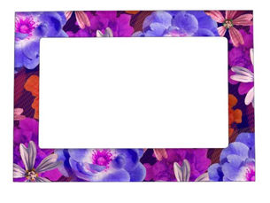 Best Deals! Flowers Boho Floral Cute Pretty Girly Navy Blue Magnetic Frame