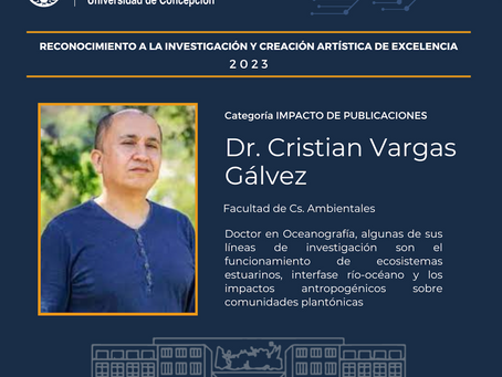Dr. Cristian Vargas obtiene "Reconocimiento a la Investigación y Creación Artística de Excelencia 2023"