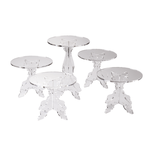 Alzate Trasparenti In Acrilico: Set Di 4 Misure Per Torte, Dessert E Display Di Gioielli