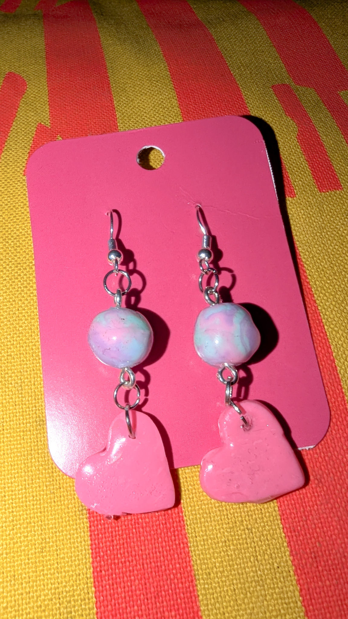 Pastel Heart Drop Earrings