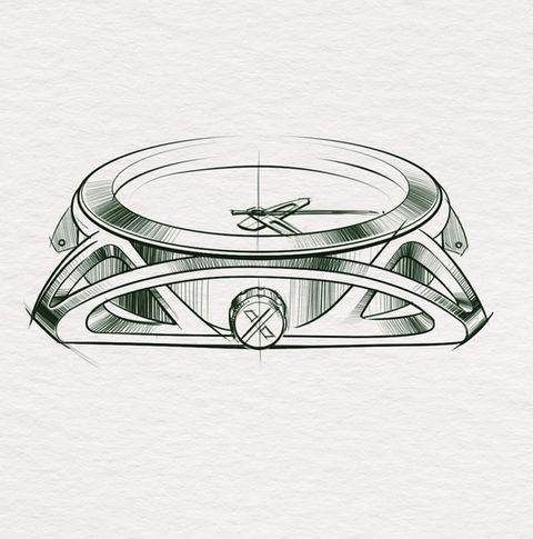 esquisse Exho montre watch sketch