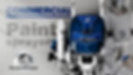 A banner for an ultimate guide to Commercial Paint Sprayers, featuring a detailed close-up of the HVBAN EP 450TX model and a professional painter in the background, illustrating the machine's professional-grade quality.
