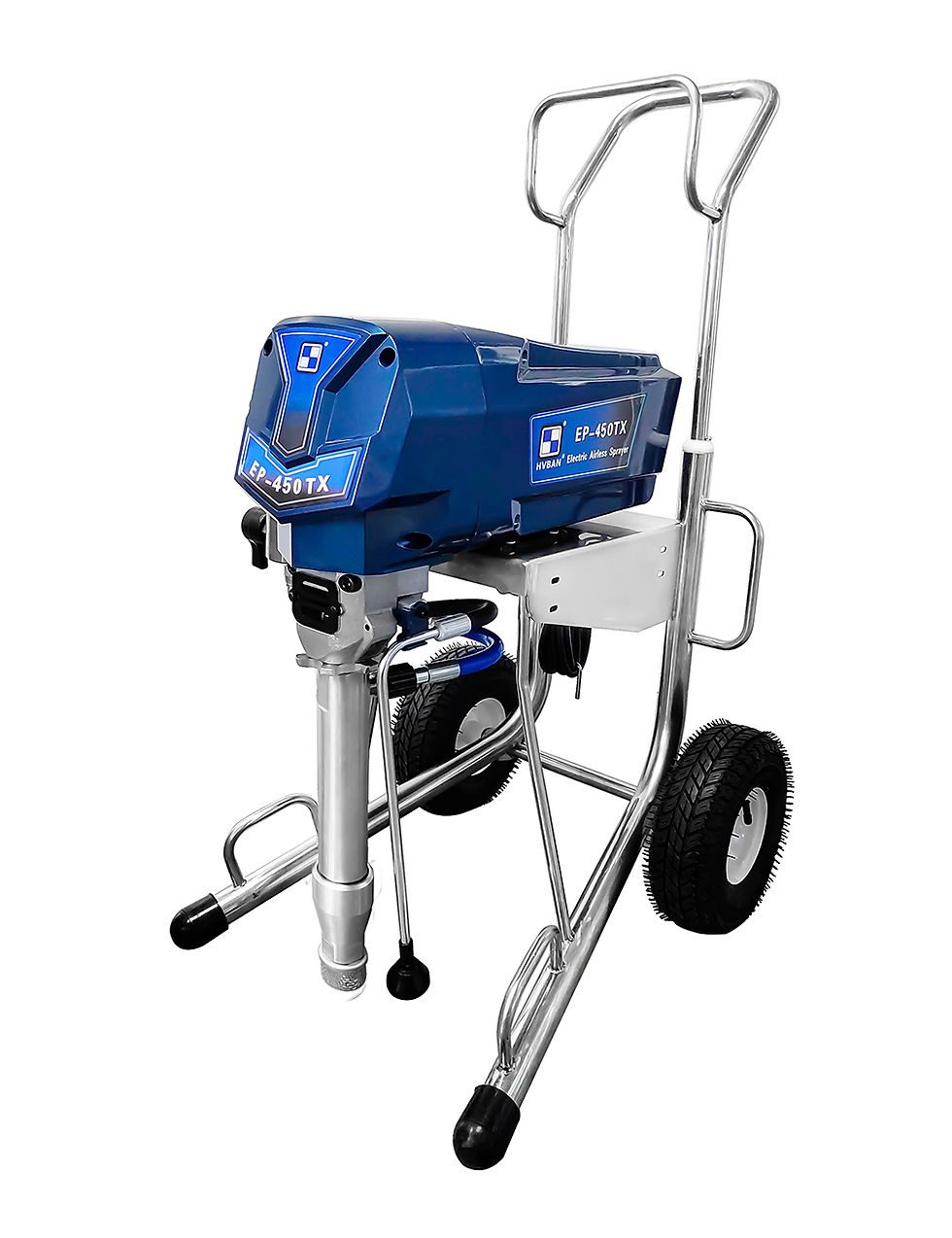 Rear view of the commercial sprayer showing the powerful 4.0HP brushless motor.