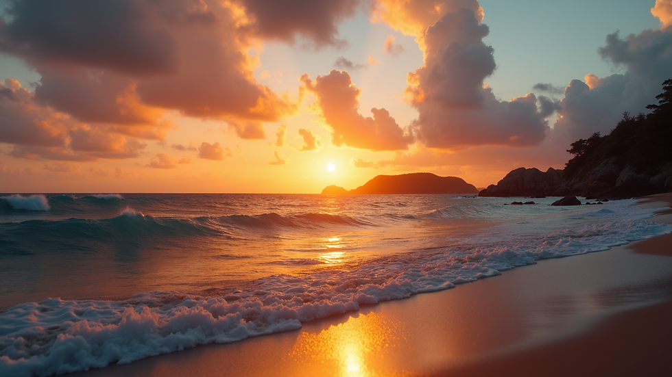Eye-level view of sunset over the ocean