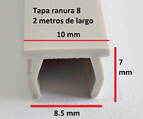 Tapa ranura 8 color gris para perfil de aluminio 80x80