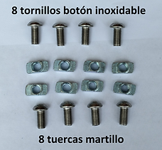 Tornilleria boton para la escuadra 80x80 ranura 8