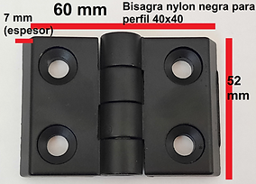 Bisagra de nylon negro 40x40 aluminio tipo parker
