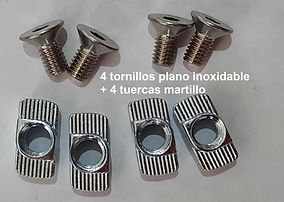tornilleria bisagra plateada 40x40 ranura 8 aluminio tipo parker