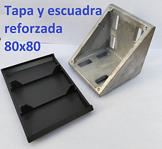 Tapa y escuadra reforzada de 80x80 ranura 8