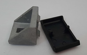 tapa y escuadra 40x40 ranura 8 perfil aluminio tipo bosch